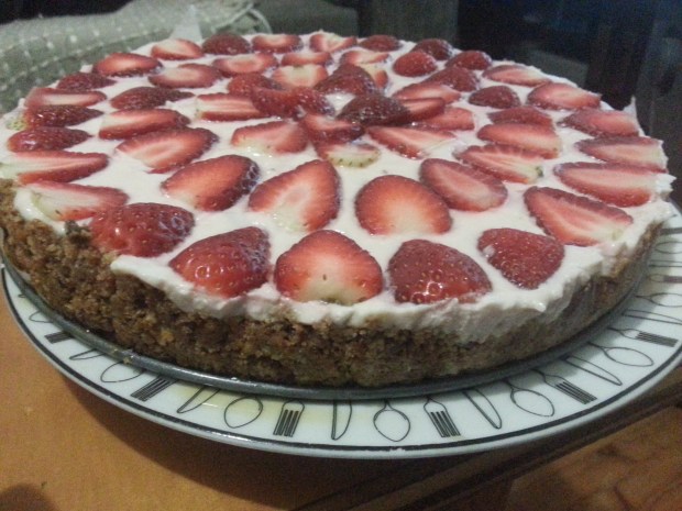 Photo of the magic 'cheatscake' taken with a potato. 